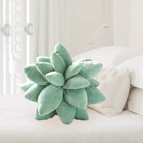 Cojín 3d Felpa Suculentas Con Diseño De Cactus Lindo Suave P