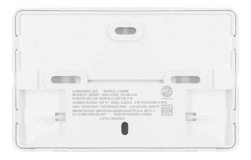 Imagen 2 de 4 de Lampara Led Blanca De Cortesia Para Escalera 3w Luz Calida