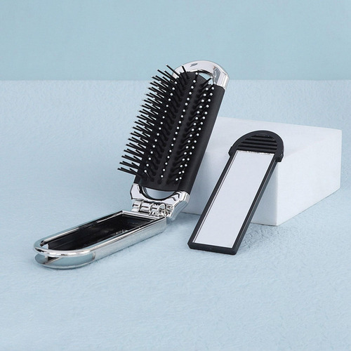 Cepillo De Pelo Plegable Con Espejo Mini Peine De Pelo