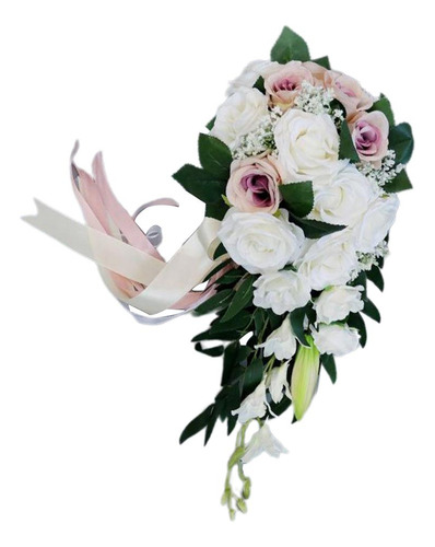 Ramo De Rosas Artificiales Flores Boda Nupcial Una