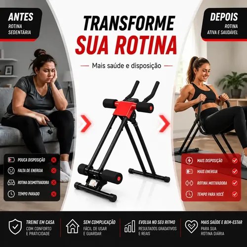 Aparelho Abdominal 5 Níveis De Intensidade Maquina Abdomen Cardio
