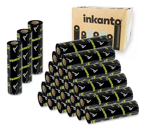 Cx 12 Un Ribbon Cera Armor Inkanto Awr1 110x74mm Preto Zebra