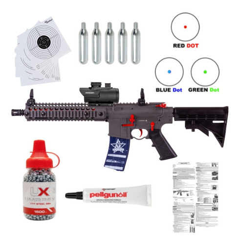 Rifle R1 Crosman Co2 Mira Patriots Bbs Full Auto 4.5mm Xc P