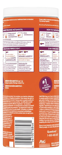 Fibra Metamucil Sabor Original Coarse Psyllium Fiber 504gr