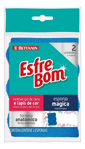 Esponja Magica Bucha Melanina Tira Mancha Risco Batom C/ 02