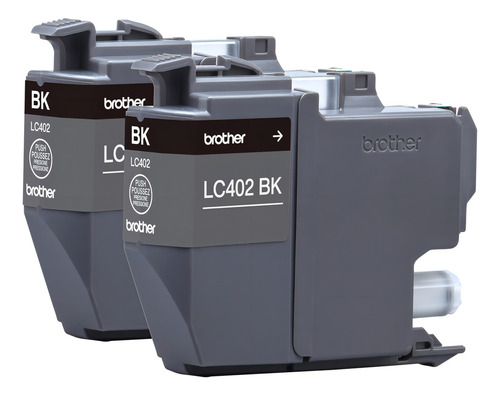 Brother Lc402 - Paquete De 2 Cartuchos De Tinta Negra De Rendimiento Estándar