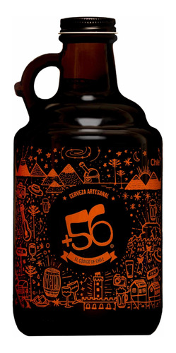 Growler Cerveza Artesanal +56 Ambar Ale 1 Litro Vidrio