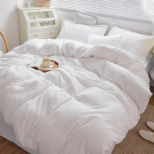 Juego De Edredón Blanco Cottonight Queen Size 100% Algodón