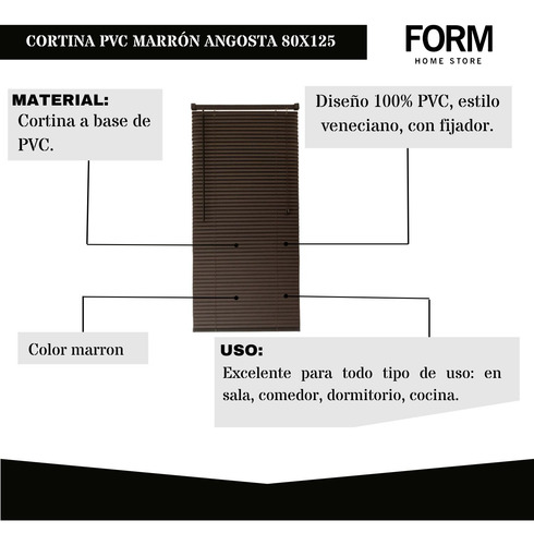 Cortina Pvc Marron Angosta 80x125