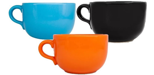 Tazón Cerámica Desayuno 550ml Sopero X 3 Colores