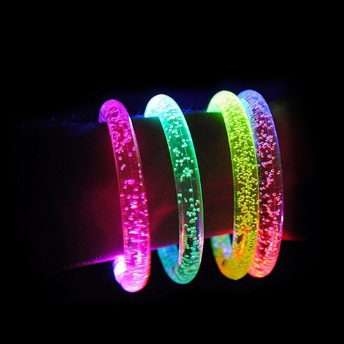 10 Pulseras Luz Led Batucada Boda Xv Disco Neon Fiesta Led Surtido