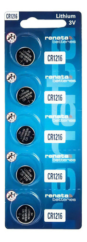 Pack X 5 Pilas Cr1216 Litio Origen Suiza Alarmas, Reloj