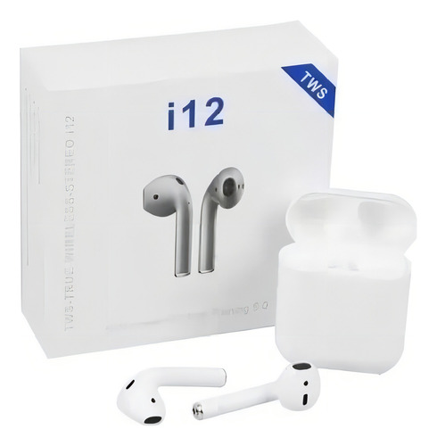 Fones De Ouvido I12 Tws Bluetooth Sem Fio Recarregável Cor Branco