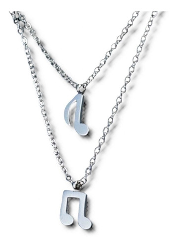 Collar Dijes Notas Musicales Moda Titanium (amo La Música)