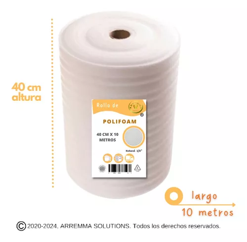 Polifoam Rollo Espuma Embalaje Sustituto Burbuja 50mtsx40cm