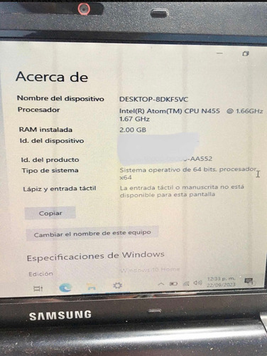 Minilap Samsung N150 Plus, Estudiante Negro (Usado)
