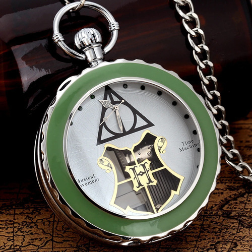 Reloj De Bolsillo Musical Harry Potter M1 Verde Hp