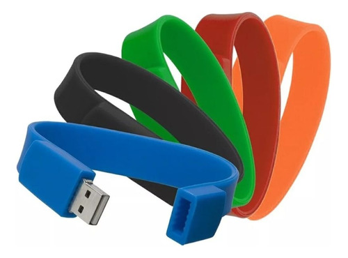 Memorias Usb 8gb 100 Pz Silicón Pulsera + Impresion