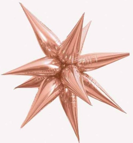 4 Globo Estrella Picos 3d Magic Star 12 Puntas # 36 Jumbo Color Rosa Gold