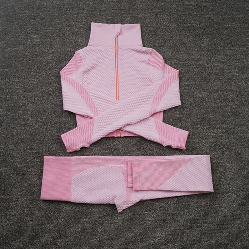Set Deportivo Top Manga Larga Y Leggings Conjunto Para Mujer