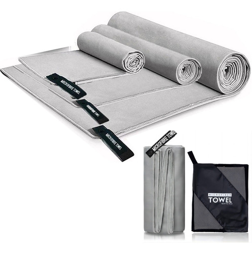 Toalla Baño Viaje De Microfibra De Secado Rápido, 3 Pcs
