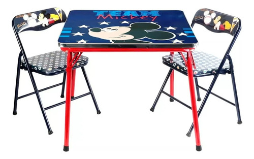 Set De Mesa + 2 Sillas Plegable Para Niños Disney 