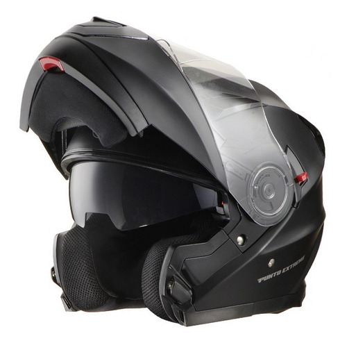 Casco Abatible Xr650 Punto Extremo Negro Mate + Mica Oscura