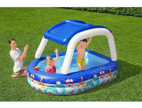 Alberca Inflable Infantil Con Techo 282l Bestway 54370 Azul Marino
