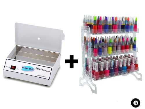 Estufa Esterilizador Manicure + Display Acrílico De Esmaltes