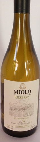 01 Garrafa Do Vinho Miolo Reserva Chardonnay Branco Seco