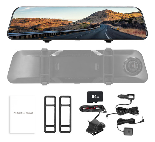 Dashcam Memory Dash 4k Espejo Frontal Con Tarjeta Wifi 64g D