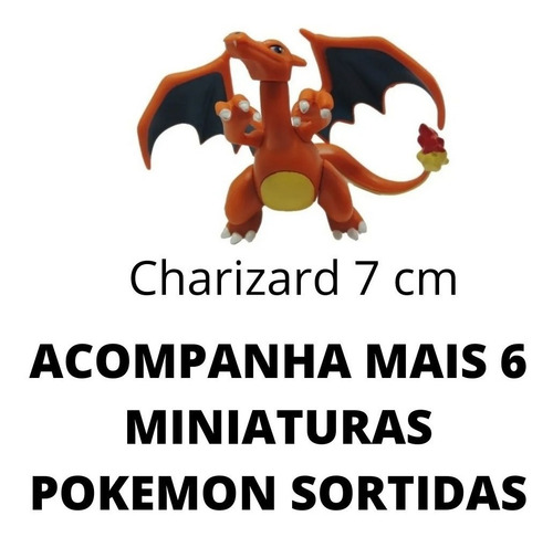 Imagem 4 de 5 de Boneco Pokemon Charizard Articulado + 6 Miniaturas Bonecos