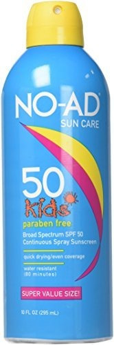 No-ad Niños Sunscreen Spray Spf 50 10 Oz