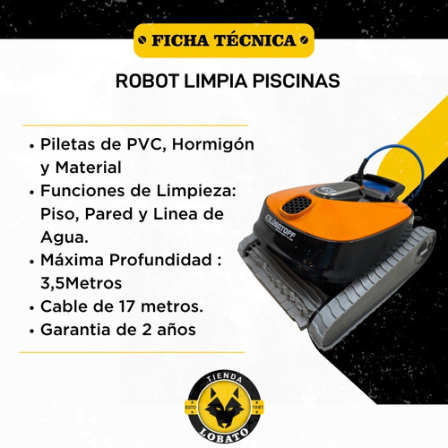 Robot Limpia Piscina Barrefondo Paredes Fondo Pileta Lusqtof