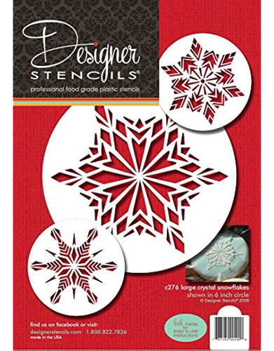 Designer Stencils C276 Large Crystal Snowflakes Cake Stencil