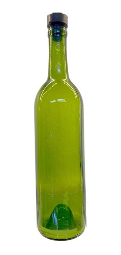 24 Botellas De Vidrio Modelo Wine Verde De 750 Ml Con Corcho