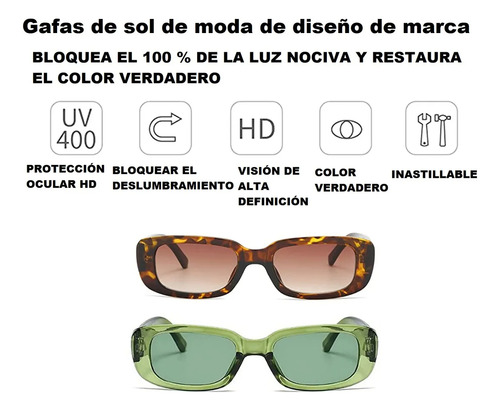 5 Piezas Gafas De Sol Rectangulares Estilo Vintage, Mayoreo Rectangular Varios Diferente Variado