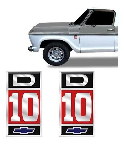 Par Emblemas Insignias Adhesivos  Chevrolet D10