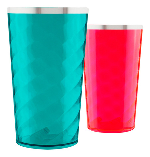 Vasos Twister Mega 750ml Borde Metalizado Gran Calidad