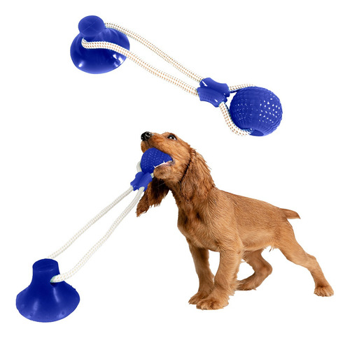 Juguete Pelota Con Ventosa Dispensadora De Premios Mascotas Color Azul Elegate