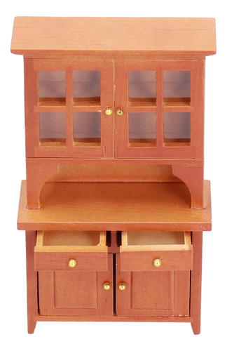 Armario Marrón Con Forma De Casa De Muñecas 1:12 De Madera S