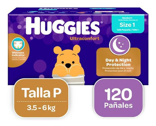 120 Pañales Huggies Ultra T1 P - Unidad a $978