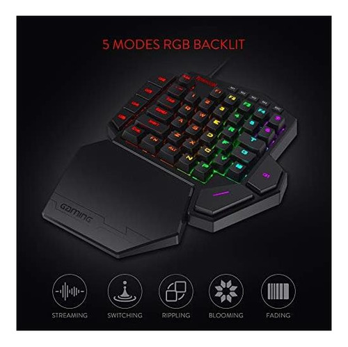Redragon K585 Diti Teclado Mecánico Para Juegos Rgb Con Una Negro