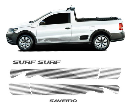 Kit Faixa Saveiro Surf 2015/2016 Adesivo Completo Grafite