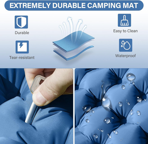 Doble Colchoneta Dormir Autoinflable De 4 Extra Gruesa...