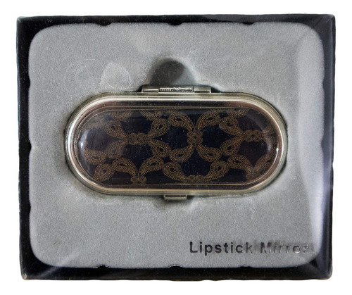 Estuche De Lápiz Labial Redondo Vintage Con Espejo Dinosaur