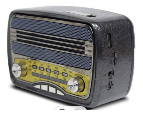 Radio Vintage Altavoz Bluetooth Retro Sd Usb Nogal Madera 5v