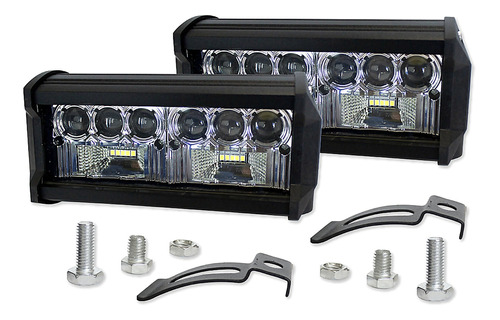 Par De Faros 16 Leds C/estrobo Tunelight 64w Moto/4x4/jeep