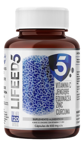 120 Cápsulas - Vitamina C Vitamina D3 Equinácea Zinc Cúrcuma