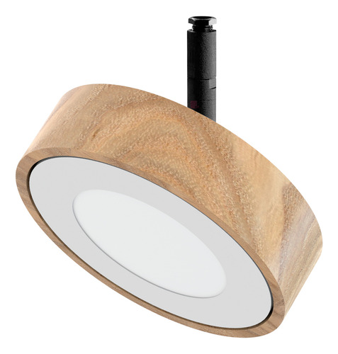 Riel 1m Con 4 Cabezales Egos Madera Led Living Buena Luz Estructura Negro/frío